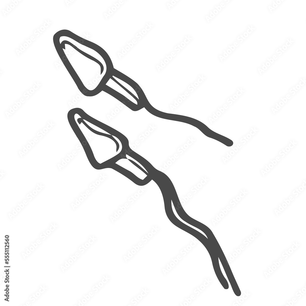 Doodle Sperm Icon sketch in vector Doodle Sperm Icon sketch in vector
