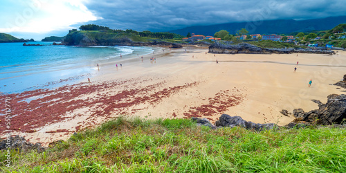 Coastline and Cliffs, Urban Beach of Celorio, Las Cámaras Beach,  Los Curas Beach, Palombina Beach, Protrected Landscape of the Oriental Coast of Asturias, Celorio, Llanes, Asturias, Spain, Europe photo
