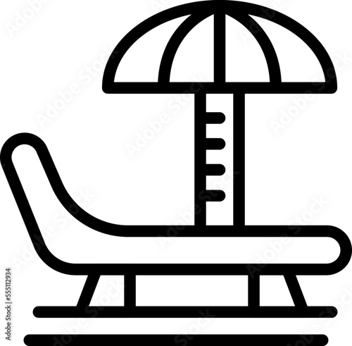 Beach bench icon outline vector. Water ski. People summer