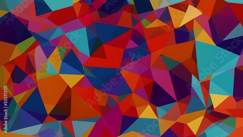 abstract colorful geometric background, generative ai