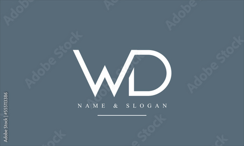 WD, DW, W, D abstract letters logo monogram