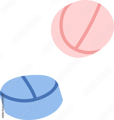 Birth control flat icon Hormonal contraception pills