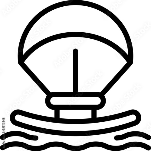 Water kitesurfing icon outline vector. Summer extreme. Kite board