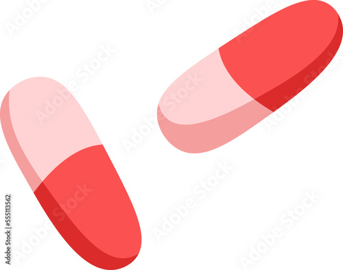 Pills for painless menstruation flat icon Birth control