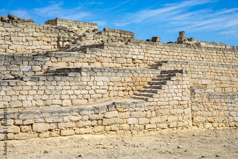 Ruins at Al-Baleed Archaeological Park, Frankincense Land Museum. Salalah, Oman.