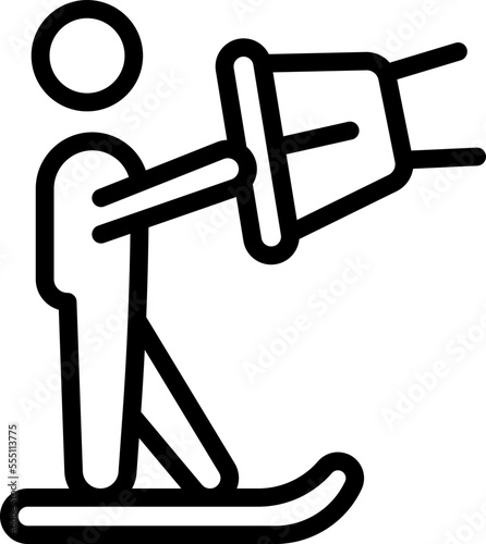 Extreme wind sport icon outline vector. Surfer man. Summer kite