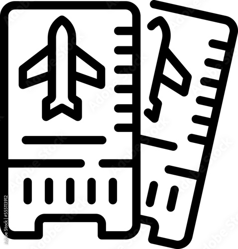 Airplane ticket icon outline vector. Wind board. Water kite