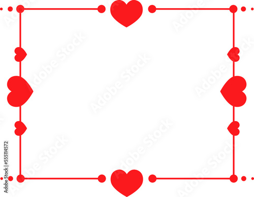 Frame with hearts and curls flat icon Wall decor