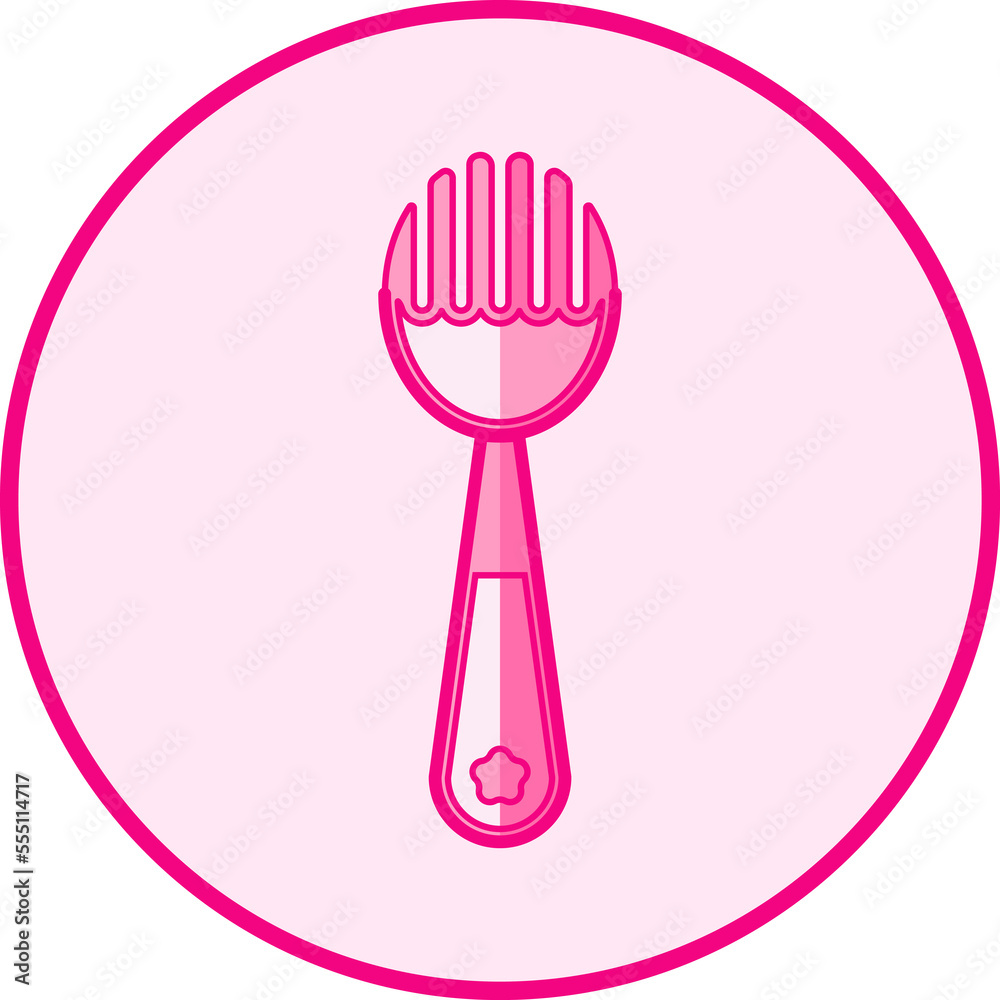 Fork. Pink baby icon on a white background, line art vector design. Fork. Pink baby icon on a white background, line art vector design.