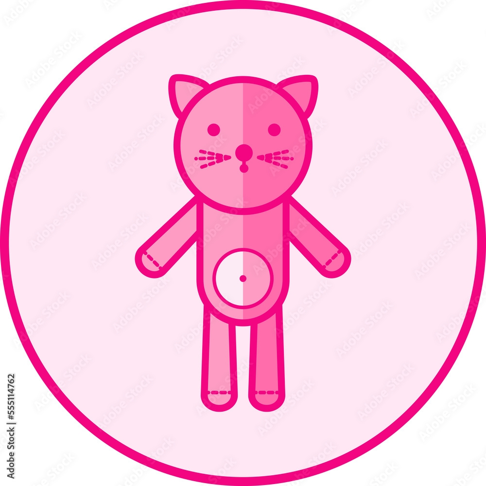 Cat. Pink baby icon on a white background, line art vector design. Cat. Pink baby icon on a white background, line art vector design.