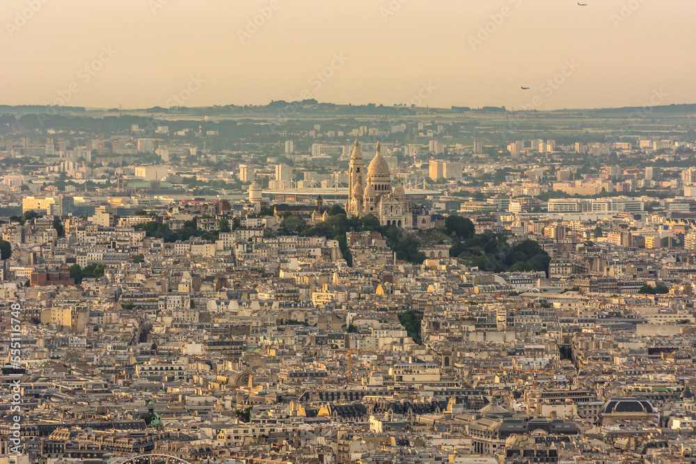 Fototapeta premium Paris, the famous capital of France captured at sunset