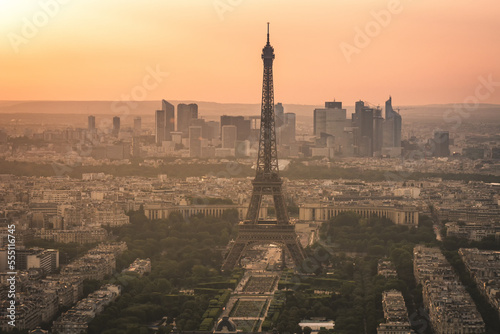 Paris, the famous capital of France captured at sunset