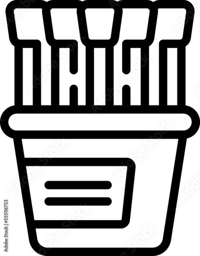 Cotton swab box icon outline vector. Plastic stick. Wood sterile