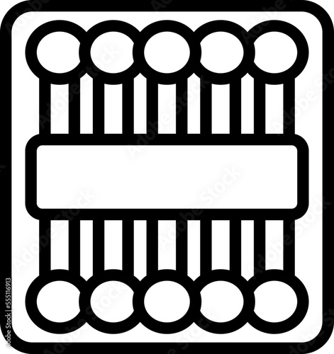Cotton swab pack icon outline vector. Ear stick. White care
