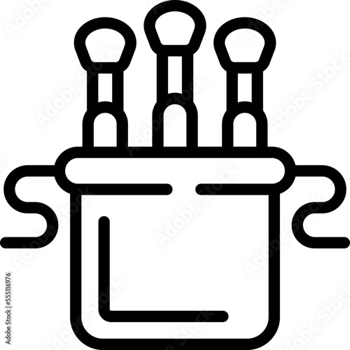 Cotton swab bag icon outline vector. Plastic wooden. Care rod