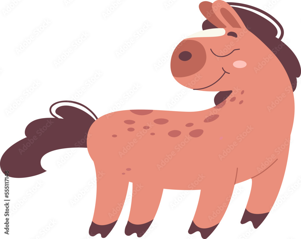 Cute horse mother flat icon Funny animal Cute horse mother flat icon Funny animal