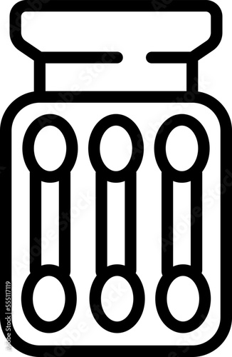Care ear box icon outline vector. Sterile wood. White makeup