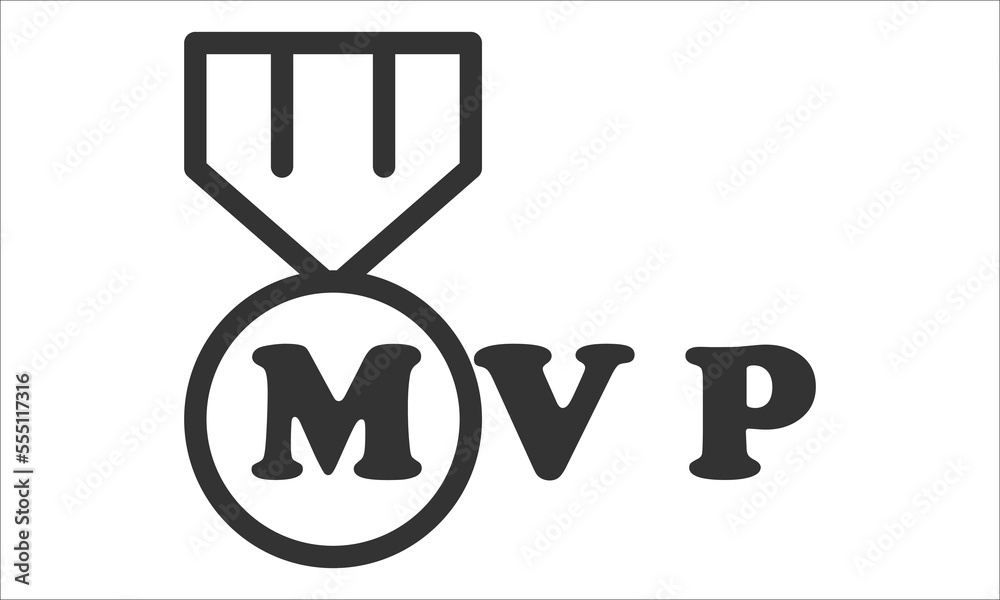 Obraz premium MVP letter logo design in illustration. Vector logo, calligraphy designs for logo, Poster, Invitation, etc.