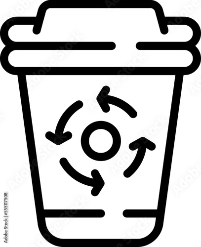 Recycle swab icon outline vector. Cotton ear. Wooden individual