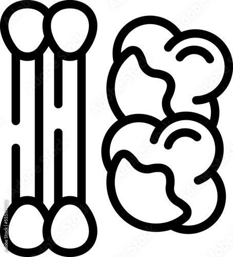 Eco cotton swab icon outline vector. Ear stick. Wood individual