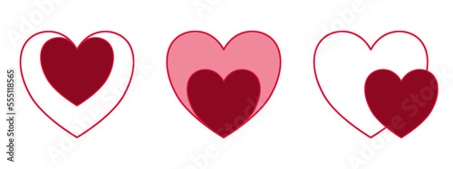 Abstract heart shape icons/ illustrations set. Isolated on the background.