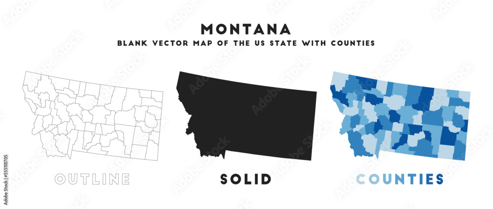 Montana map. Borders of Montana for your infographic. Vector us state ...