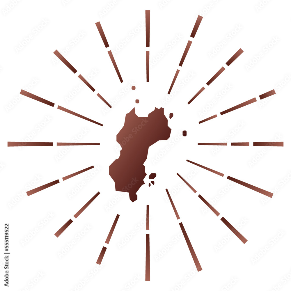 Mustique Gradiented Sunburst Map Of The Island With Colorful Star Rays   1000 F 555119522 45A09SToWhquTFl2VUp42l21i7cZG7Vq 