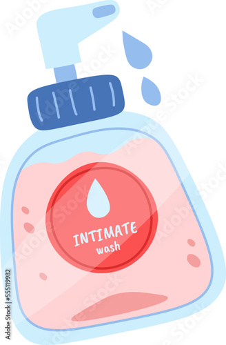 Intimate wash gel flat icon Female hygiene