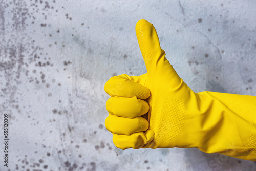 Photography Concept of cleaning the walls from spots of toxic mold and fungus bacteria, elim
