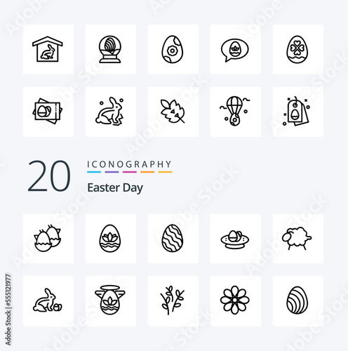 20 Easter Line icon Pack. like lamb. egg. egg. easter. bowl photo