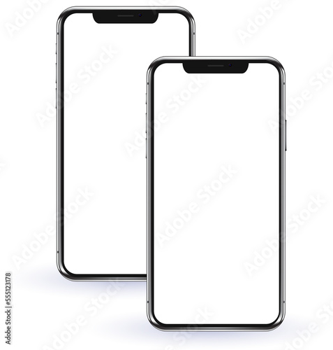 Two smartphone mock ups template isolated png