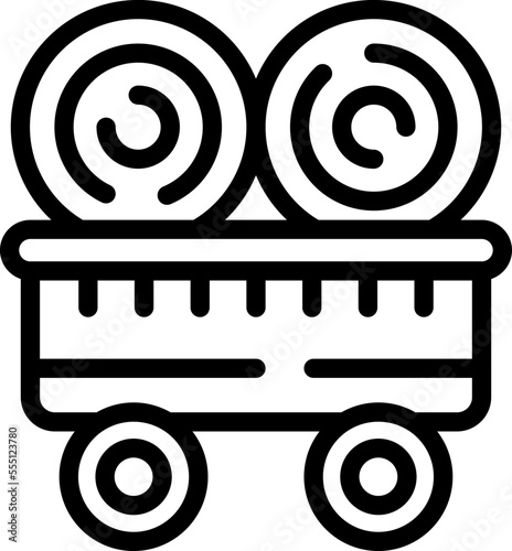 Farm trailer icon outline vector. Plant farmer. Futuristic production
