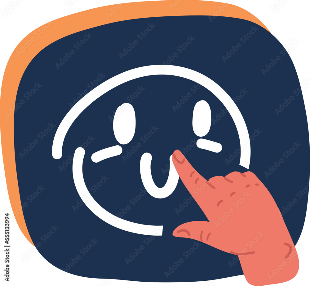 Cartoon vector illustration of drawing with hand smilng face Cartoon vector illustration of drawing with hand smilng face