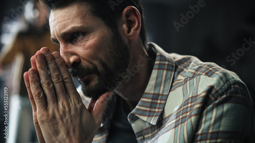 Portrait of Emotional Man Crying, Stressed, Having Mental Problems, Dealing with Death in the Family, Loneliness. Male Suffering from Depression, anxiety or other Treatable Disorders