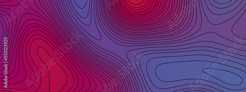 The stylized colorful abstract topographic map with lines and circles background.  Abstract topographic contours map background. Topographic map patterns, topography line map.