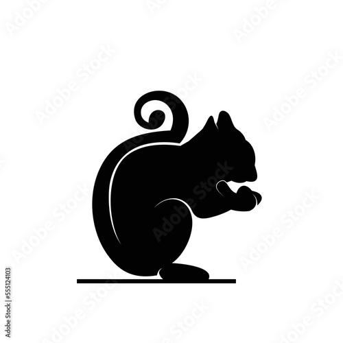 Minimalist squirrel art logo