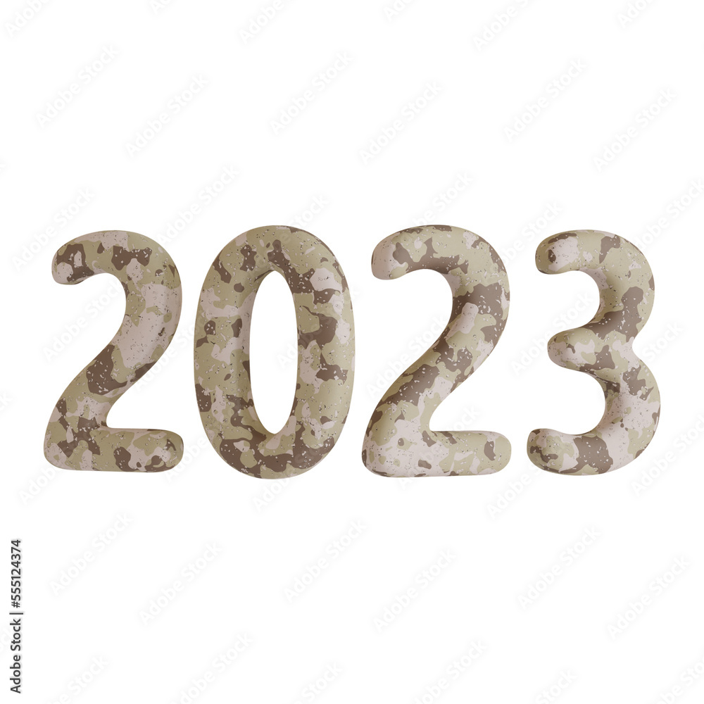 Obraz premium Number 2023 new year 3d render