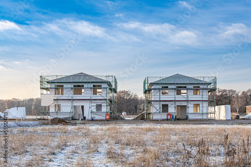 Baustelle von Einfamilienhäusern