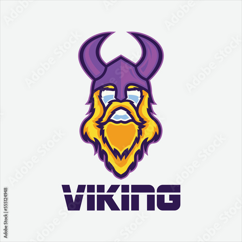 Viking vector logo design illustration symbol