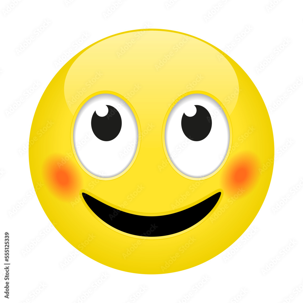 Happy Emoticon isolated on a white background. 3d rendering