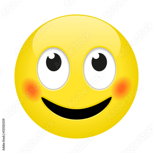 Happy Emoticon isolated on a white background. 3d rendering