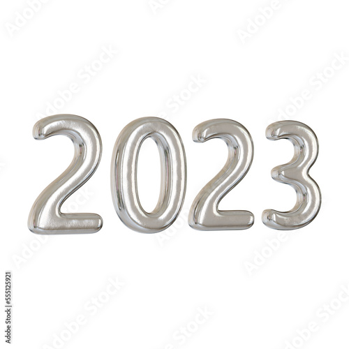 Number 2023 new year 3d render