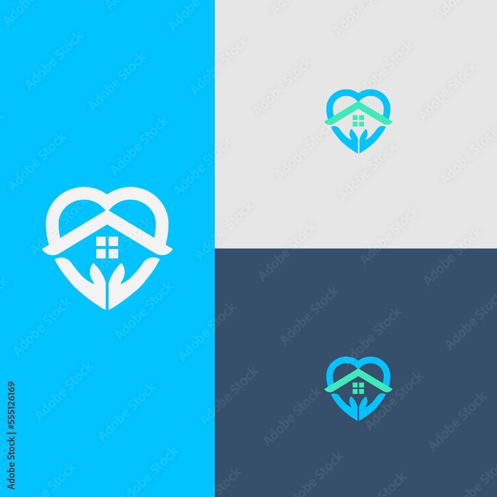 Love Home Logo. Style Heart and House Icon Combination. Usable for ...