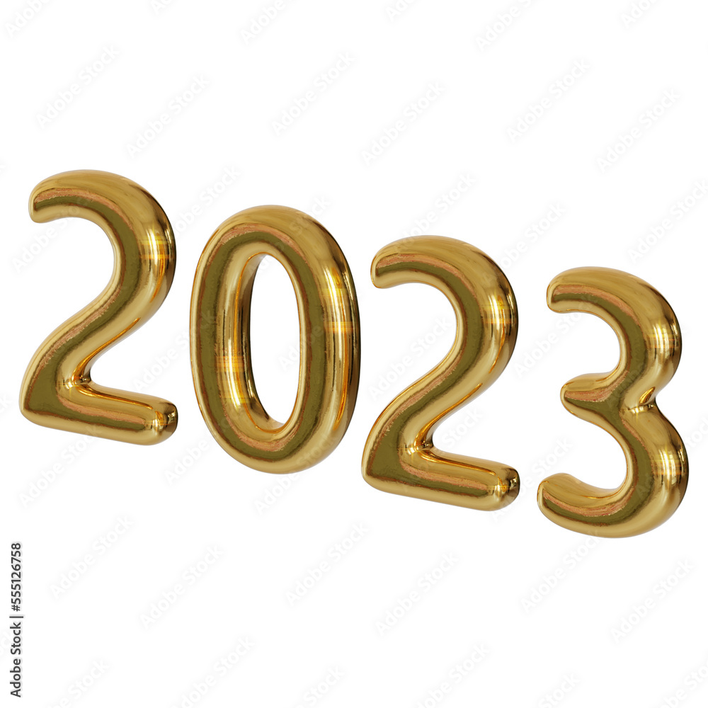 Number 2023 new year 3d render Number 2023 new year 3d render