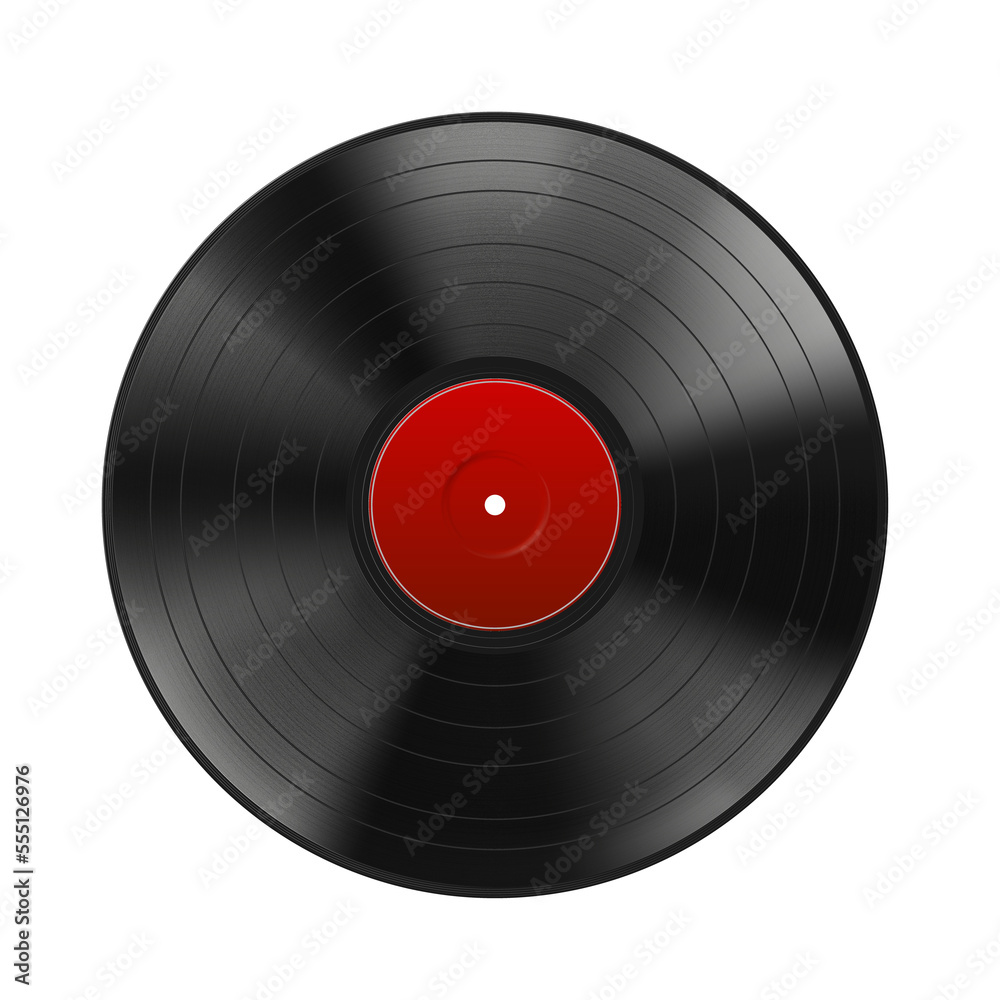 Realistic black vinyl record with red label. Blank mock up. Highly detailed. png Realistic black vinyl record with red label. Blank mock up. Highly detailed. png