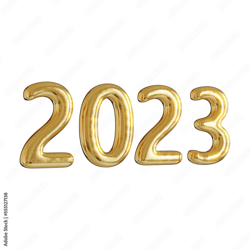 Number 2023 new year 3d render Number 2023 new year 3d render