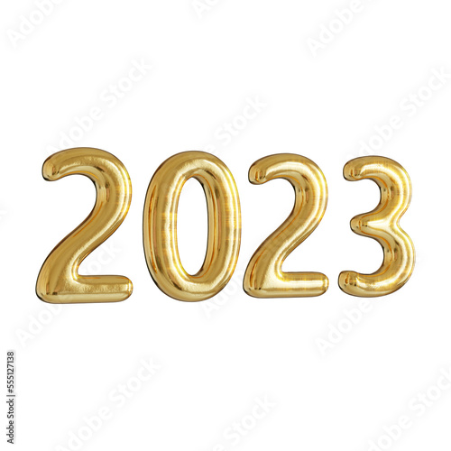 Number 2023 new year 3d render