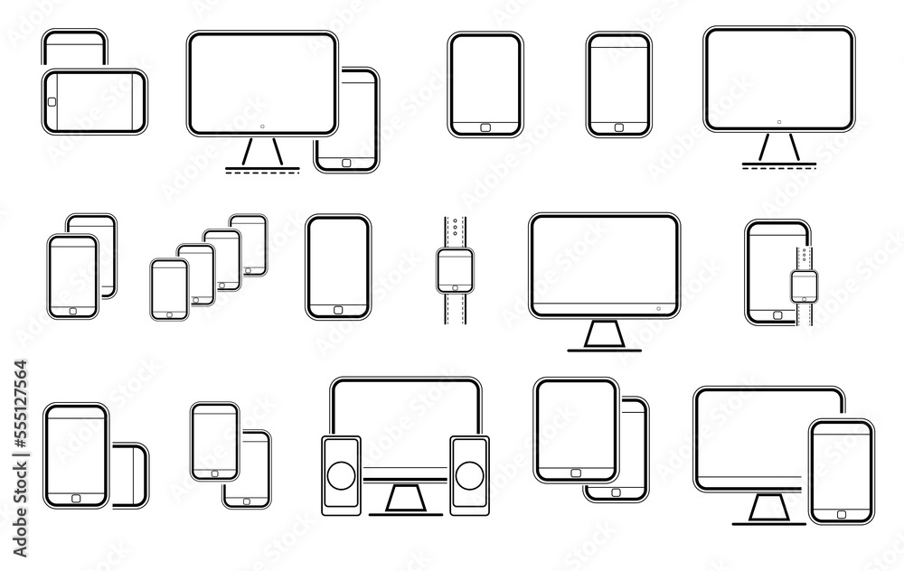 Device icon. Electronic and devices line icons set Device icon. Electronic and devices line icons set