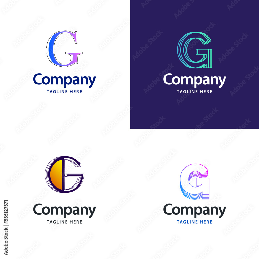 Letter G Big Logo Pack Design. Creative Modern logos design for your business. Vector Brand name illustration
