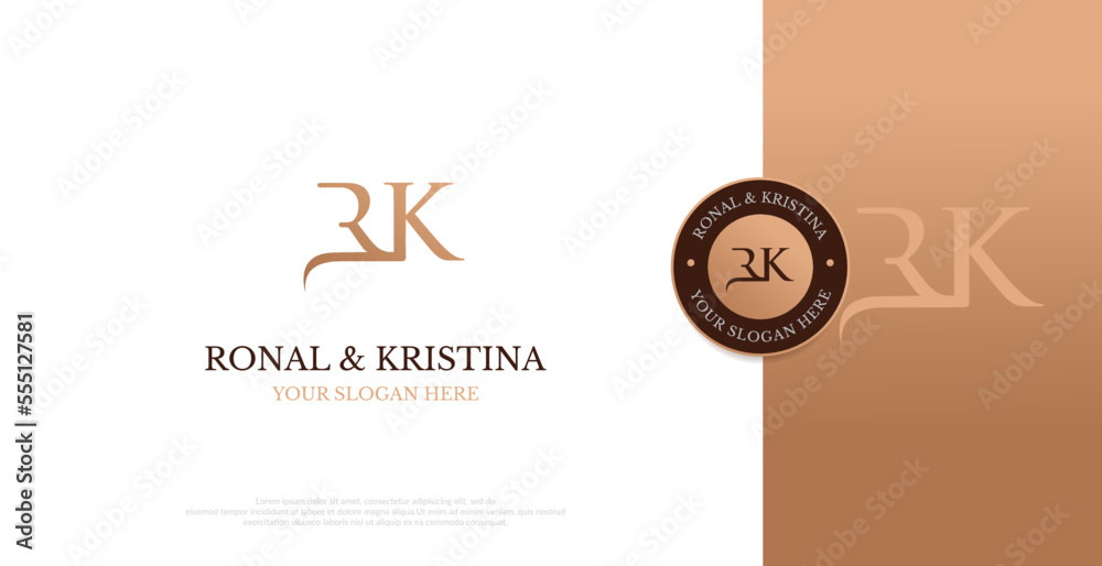 Initial RK Logo Design Vector